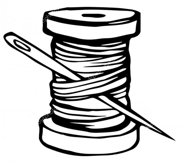 Шпулька и нитка для логотипа