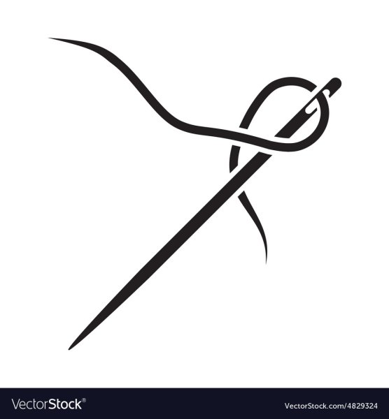 Иголка с ниткой вектор