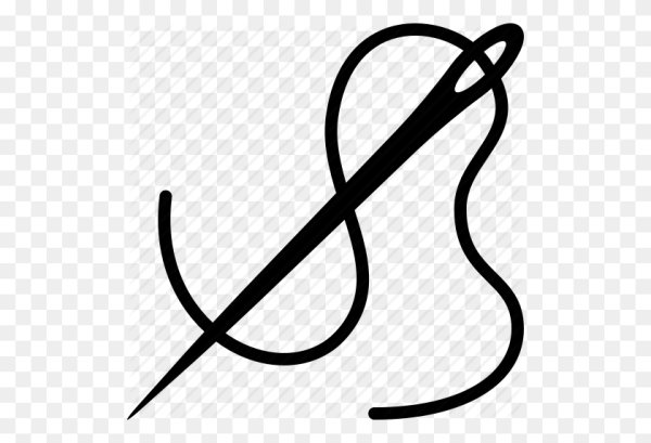 Нитка с иголкой силуэт