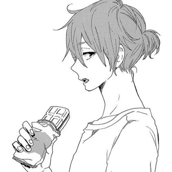 Аниме парень с боку