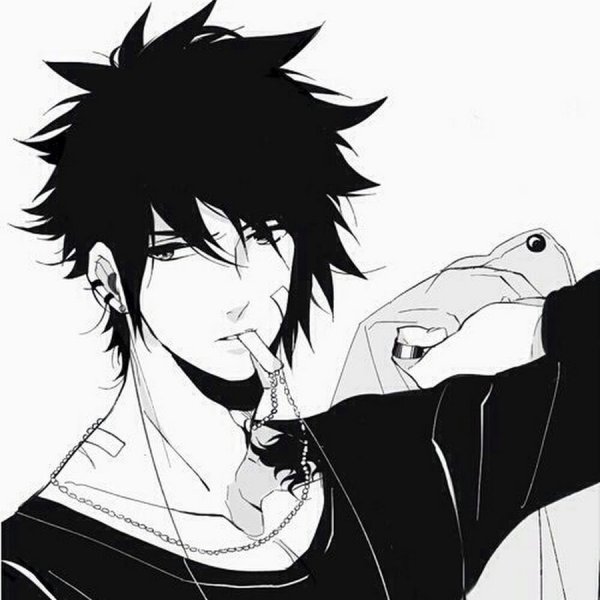 Аниме мальчики черно белые