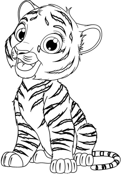 Раскраска Тигренок
