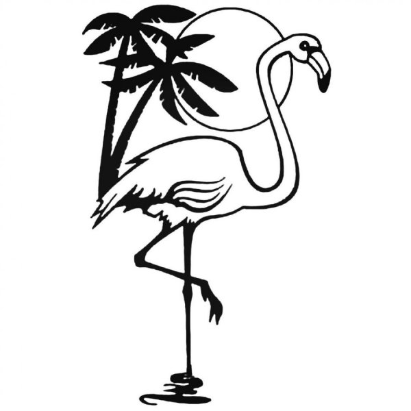 Пескоструйный рисунок Фламинго