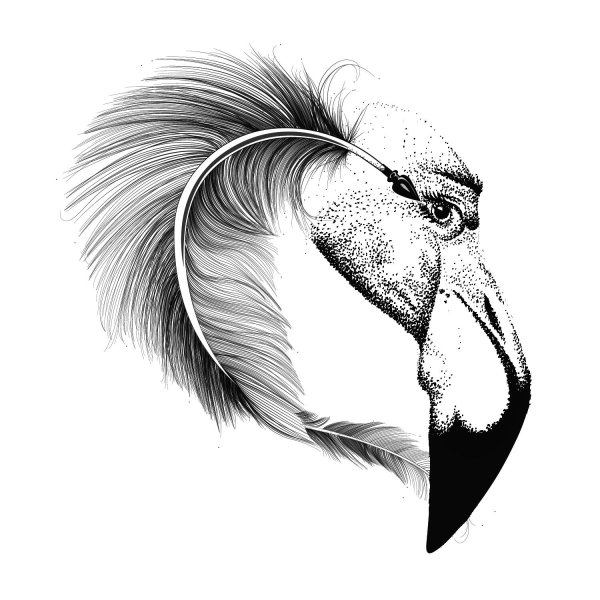 Фламинго Графика эскиз