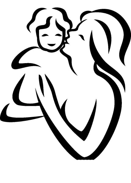 Трафарет матери и ребенка