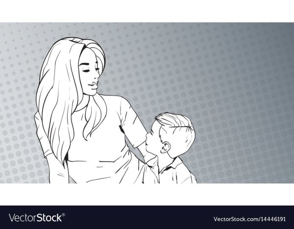 Мать и взрослый сын рисунок