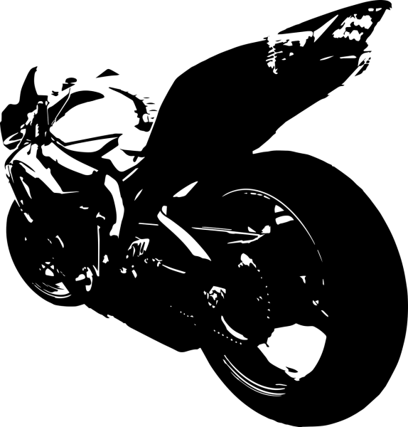 Мотоцикл черно белый