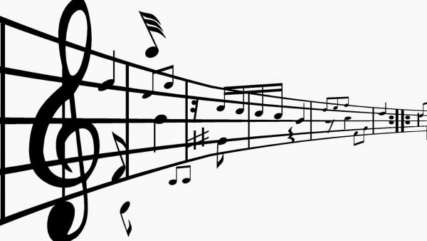 Музыкальные знаки на прозрачном фоне