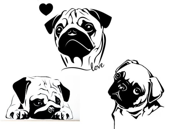 Мопс векторный рисунок