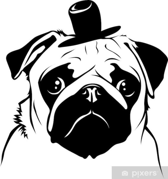 Трафарет мопсика