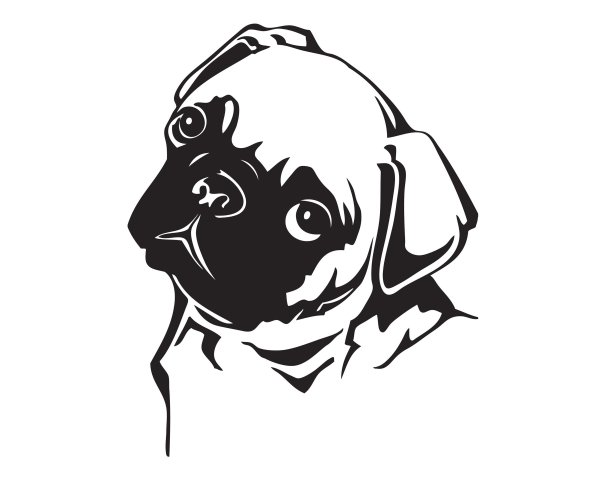 Мопс силуэт