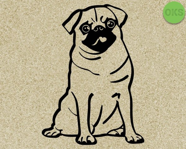 Мопс трафарет