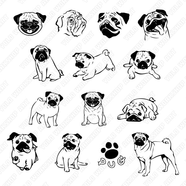 Наклейка собака черно-белая