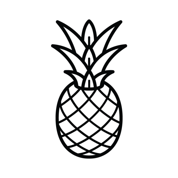 Ананас раскраска для детей