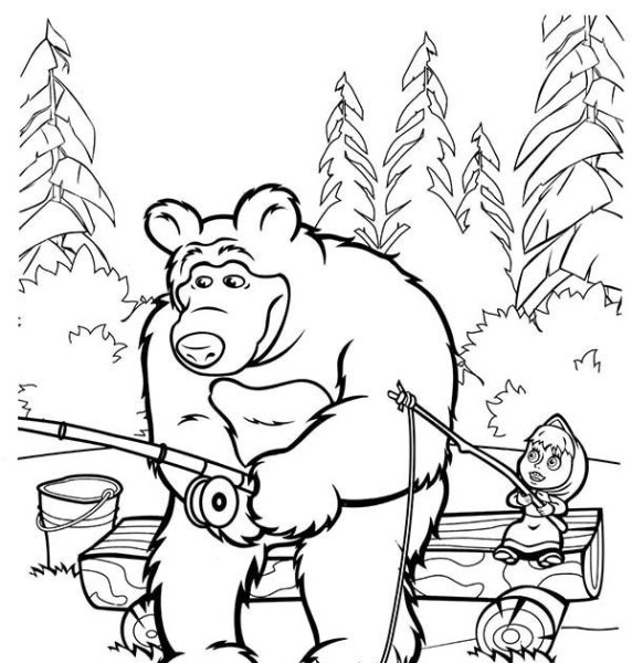 Медведь из Маши и медведя черно белый