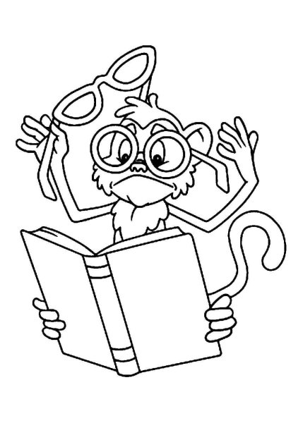 Раскраска обезьяна и очки