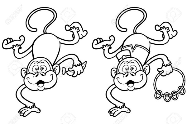 Цирковая обезьянка раскраска