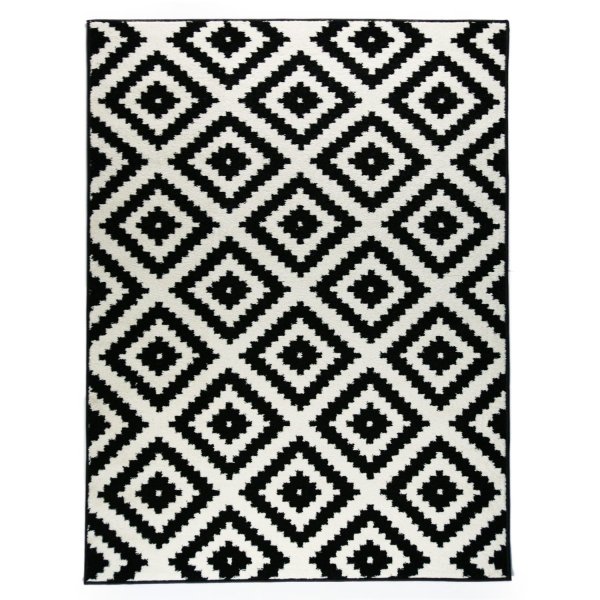 Коврик черно белый