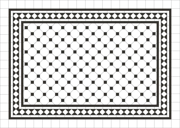 Керамогранит TOPCER White Octagon 16 Black Dots