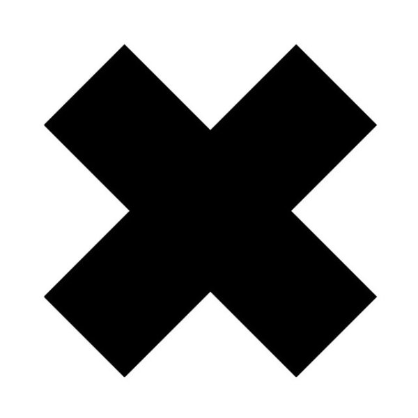 Белый крестик на черном фоне