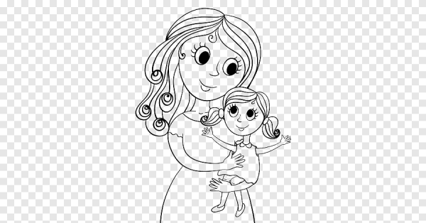 Раскраска мама и дочка