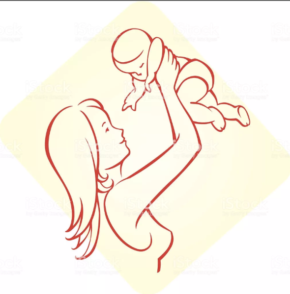 Мама с ребёнком на руках рисунок