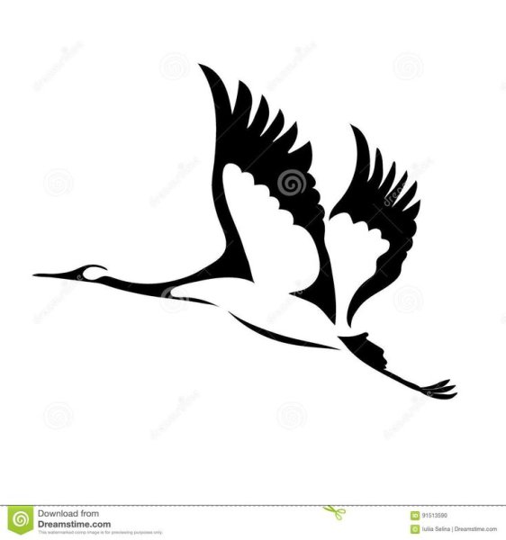 Журавли трафарет