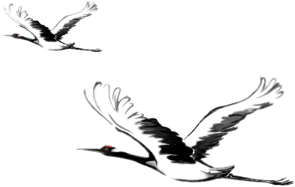 Японский журавль тату эскизы