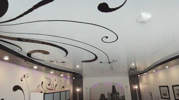 Натяжные потолки с фотопечатью черно белые