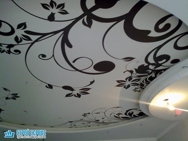 Натяжные потолки с фотопечатью черно белые