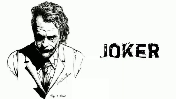 Джокер рисунок чб