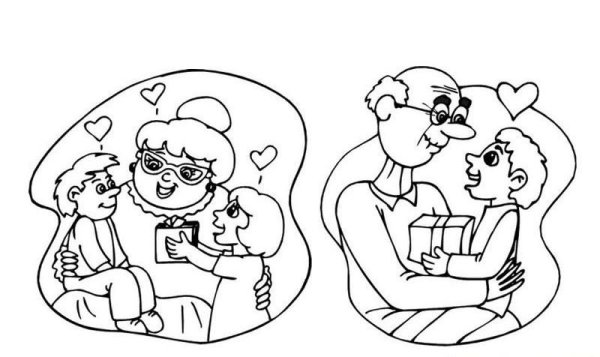 Раскраска дедушка