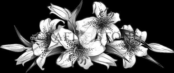 Лилии гравировка