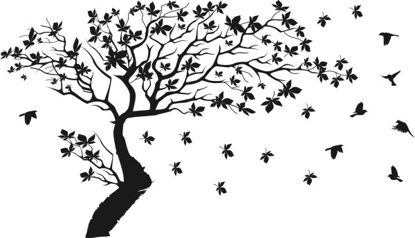 Дерево на стену вектор