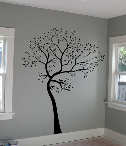 Трафарет дерева на стену большой