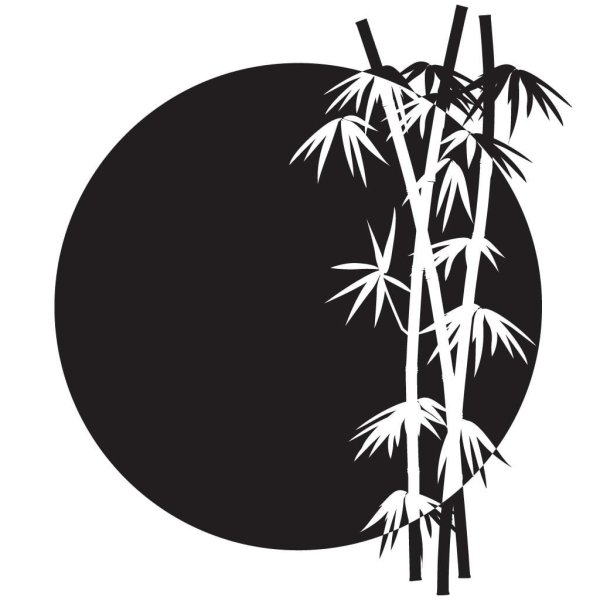 Трафарет бамбука на стену