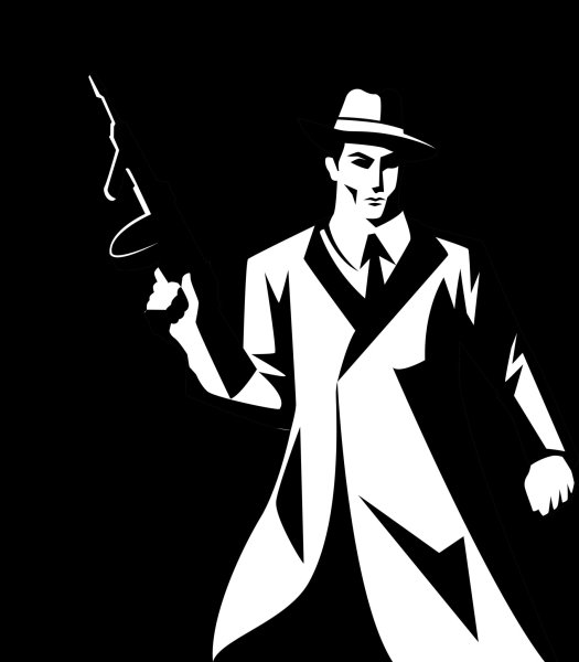 Мафиози на черном фоне