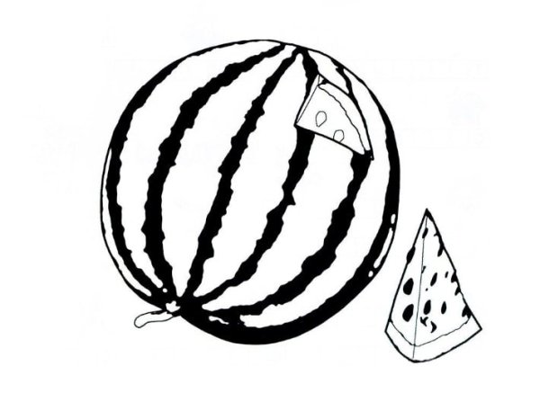 Долька арбуза черно белая