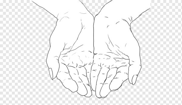 Нарисовать раскрытые ладони