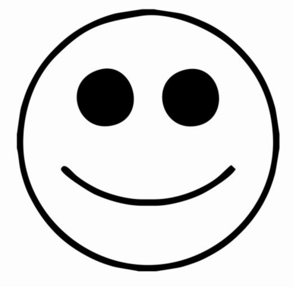 Смайлик черно белый