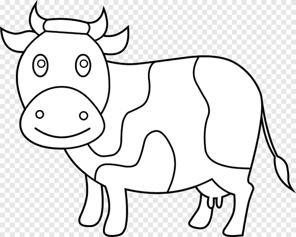 Корова раскраска для малышей