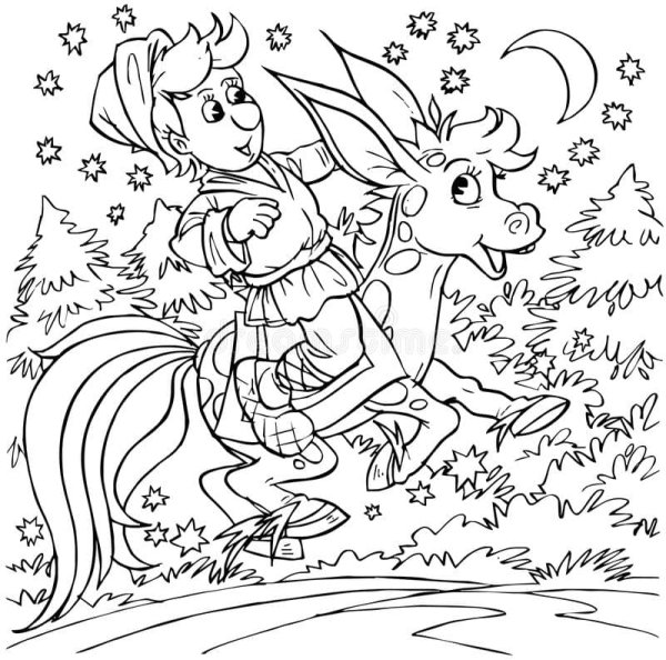 Конек горбунок raskraska