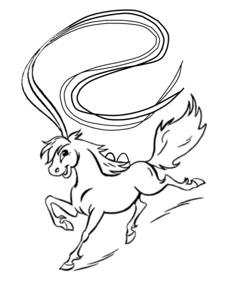 Раскраска. Конек-горбунок