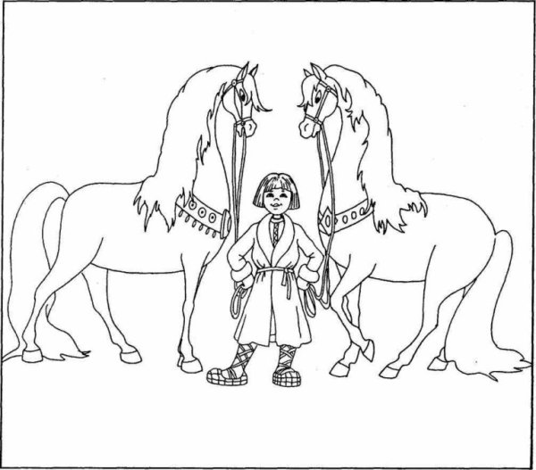 Раскраска к сказке конек горбунок