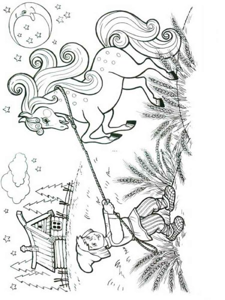 Раскраска из сказки Сивка бурка