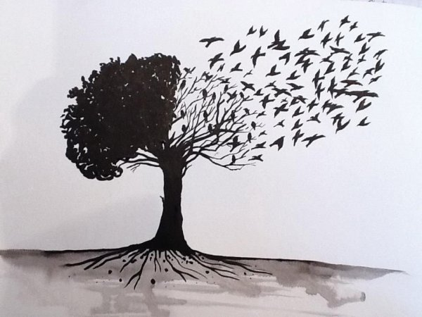 Дерево с воронами