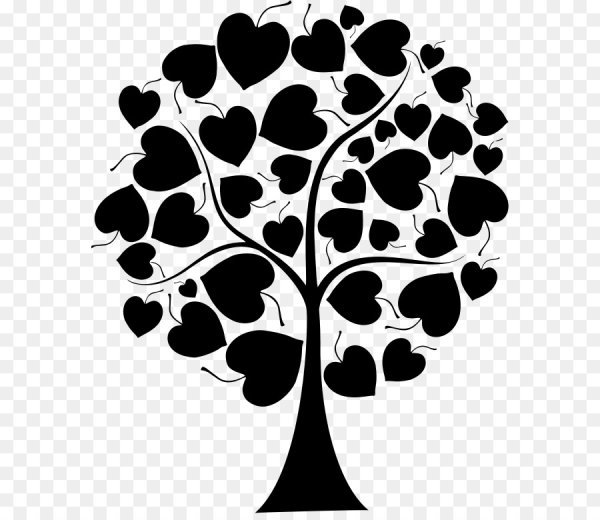 Дерево с сердечками