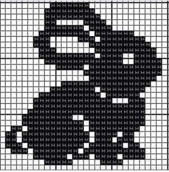 Заяц жаккард схема вязания