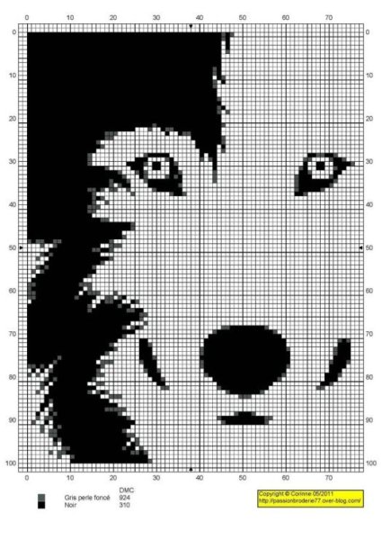 Вышивки крестом чёрно белые