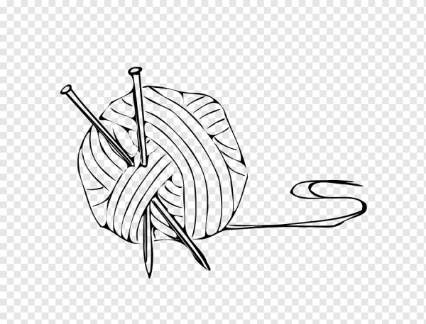 Нитки и спицы чб